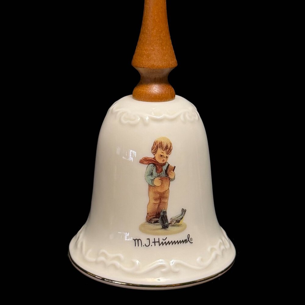 Vintage M.J. Hummel (Goebel) "Bird Watcher" Porcelain Bell - Picture 2 of 4